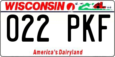 WI license plate 022PKF