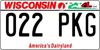 WI license plate 022PKG