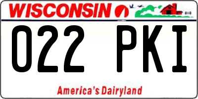 WI license plate 022PKI