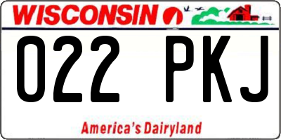 WI license plate 022PKJ