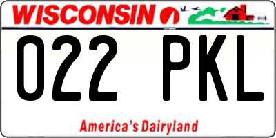 WI license plate 022PKL