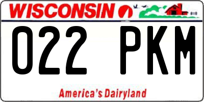 WI license plate 022PKM