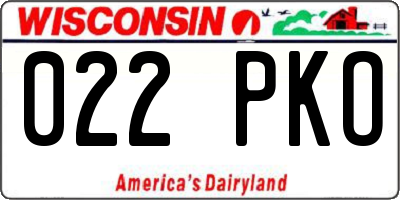WI license plate 022PKO