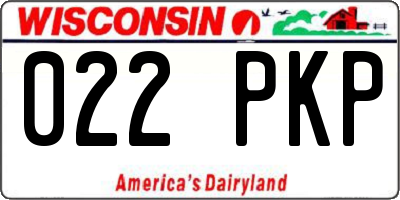 WI license plate 022PKP