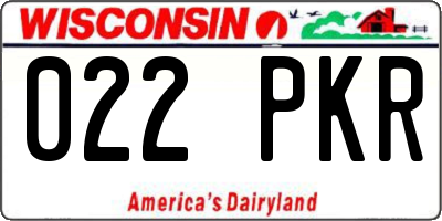 WI license plate 022PKR