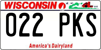 WI license plate 022PKS