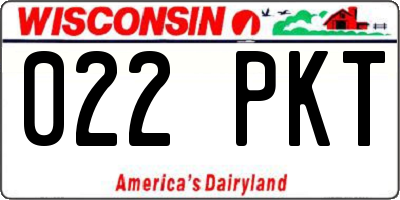 WI license plate 022PKT