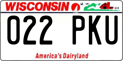 WI license plate 022PKU