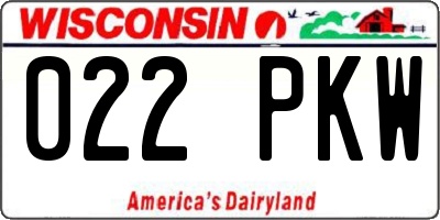 WI license plate 022PKW