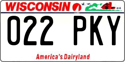 WI license plate 022PKY