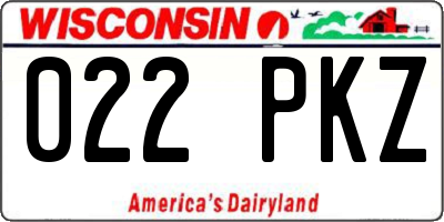 WI license plate 022PKZ