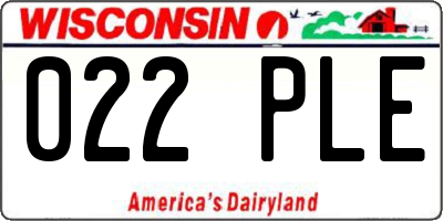 WI license plate 022PLE