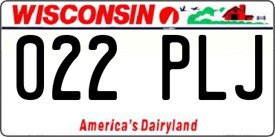 WI license plate 022PLJ