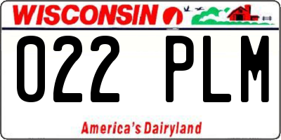 WI license plate 022PLM