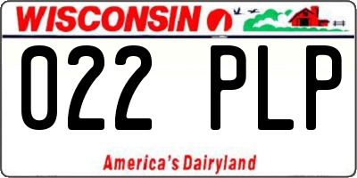 WI license plate 022PLP