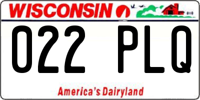WI license plate 022PLQ