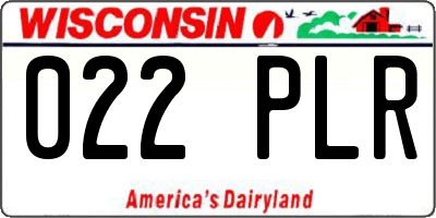 WI license plate 022PLR