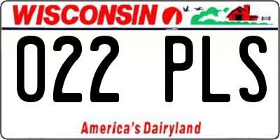 WI license plate 022PLS