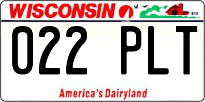 WI license plate 022PLT