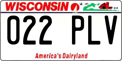 WI license plate 022PLV