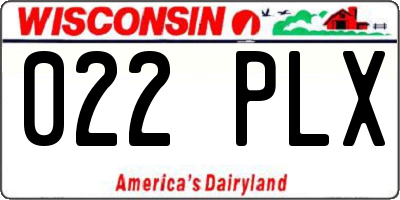 WI license plate 022PLX