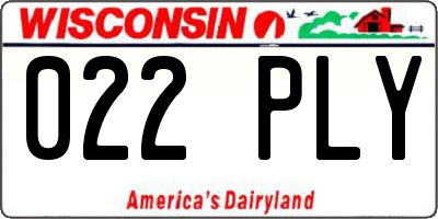 WI license plate 022PLY