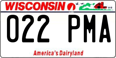 WI license plate 022PMA