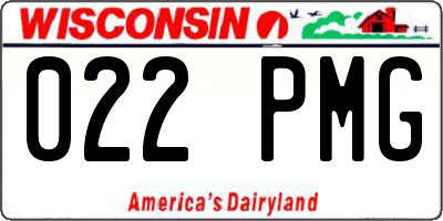 WI license plate 022PMG
