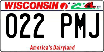 WI license plate 022PMJ