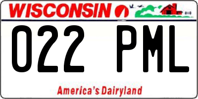 WI license plate 022PML