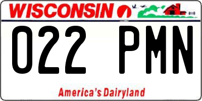 WI license plate 022PMN