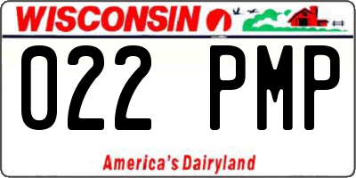 WI license plate 022PMP