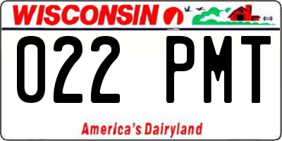 WI license plate 022PMT