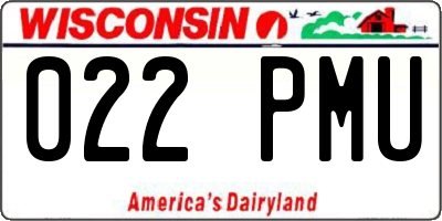WI license plate 022PMU