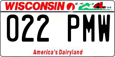 WI license plate 022PMW