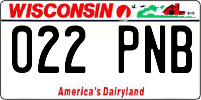 WI license plate 022PNB