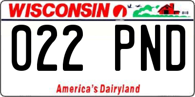 WI license plate 022PND