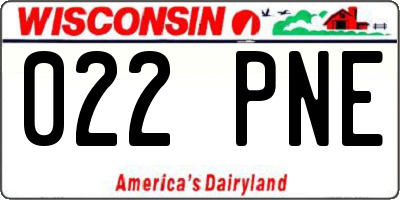 WI license plate 022PNE