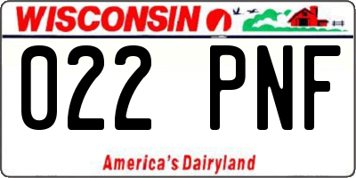 WI license plate 022PNF