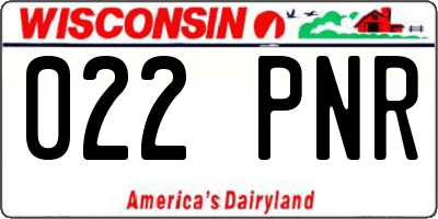WI license plate 022PNR