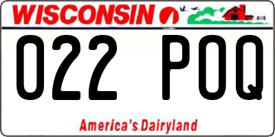 WI license plate 022POQ