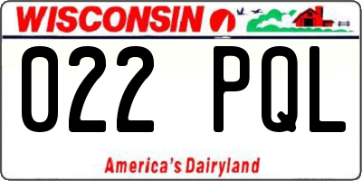 WI license plate 022PQL