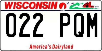 WI license plate 022PQM