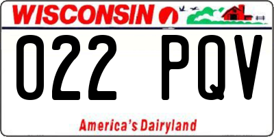 WI license plate 022PQV
