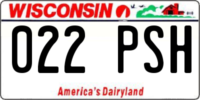 WI license plate 022PSH
