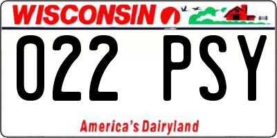 WI license plate 022PSY