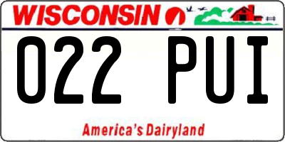 WI license plate 022PUI