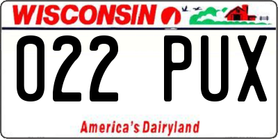 WI license plate 022PUX
