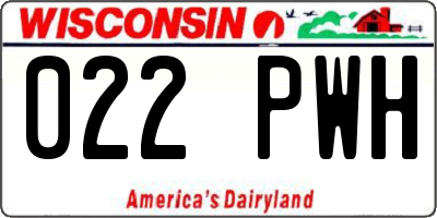 WI license plate 022PWH
