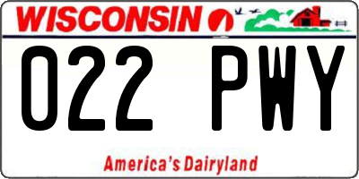 WI license plate 022PWY